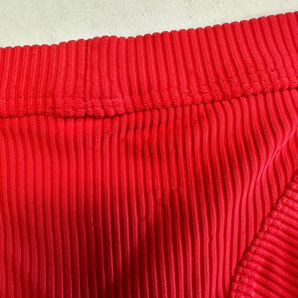 Frankies Bikinis Red Cole Cutout Ribbed Bikini Set Luxury Swim M/L